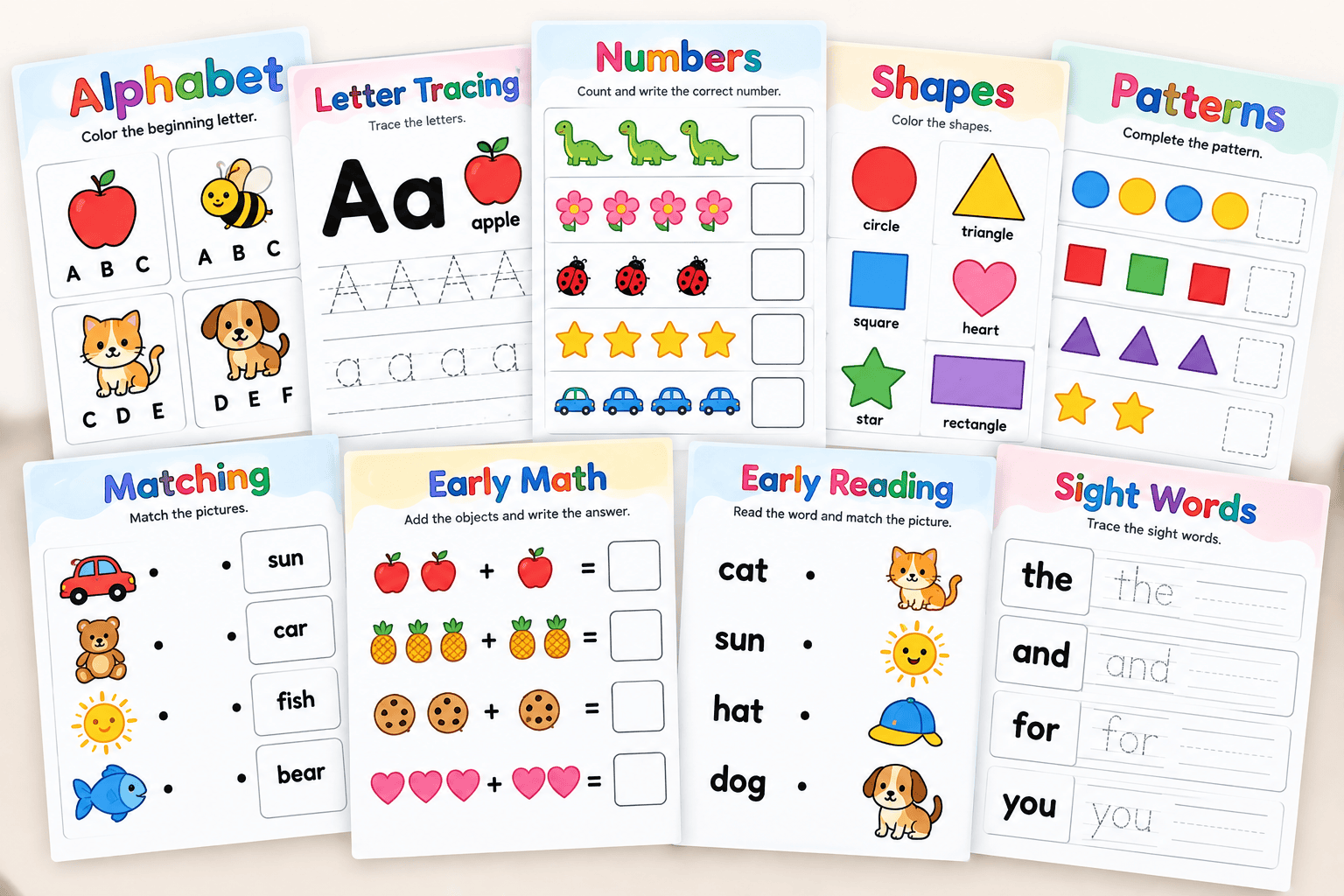 Learning worksheets