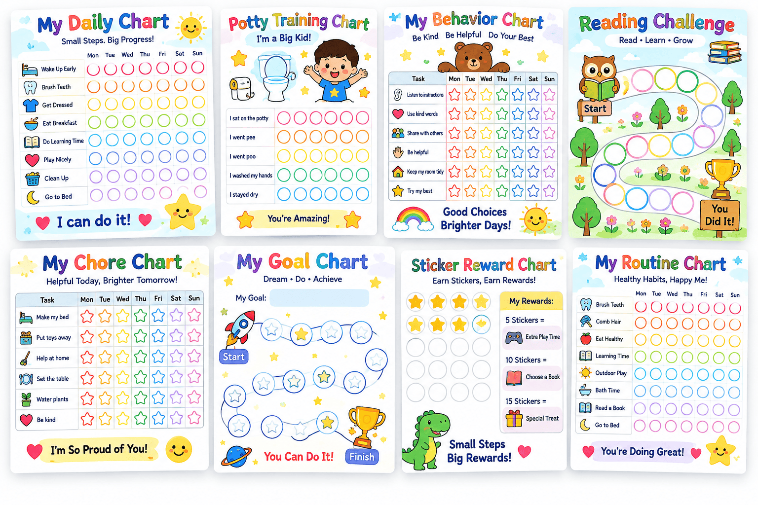 Kids reward charts