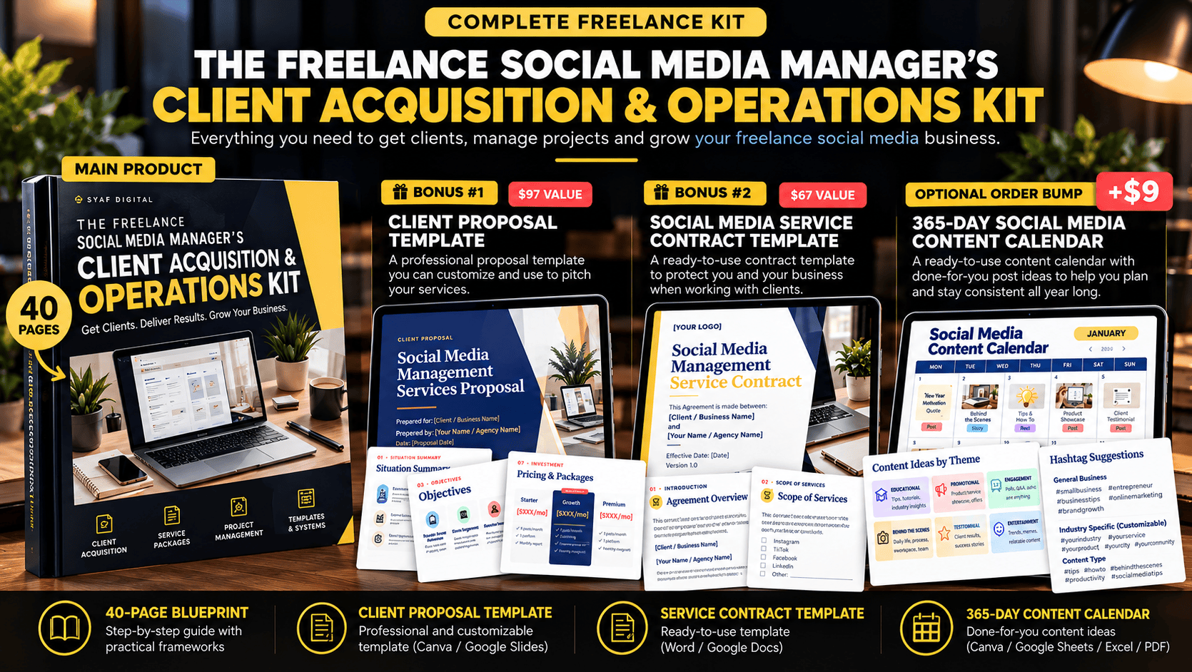 Complete Freelance Social Media Manager Kit bundle